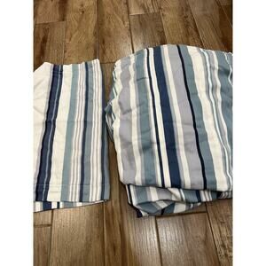 Pottery Barn Chandler Stripe King duvet Cover Set Organic Cotton Beach coastal